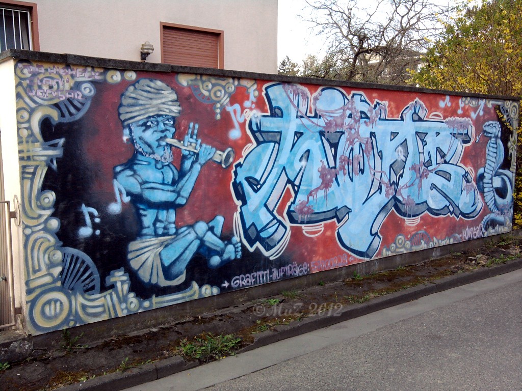 Das Graffito "India" ein Auftragsgraffito